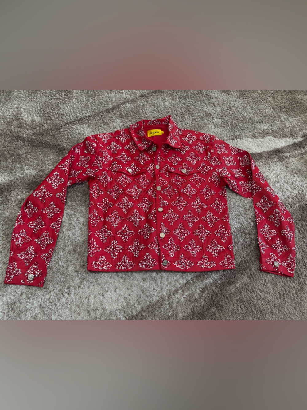 Guapi Red Embellished Denim jacket